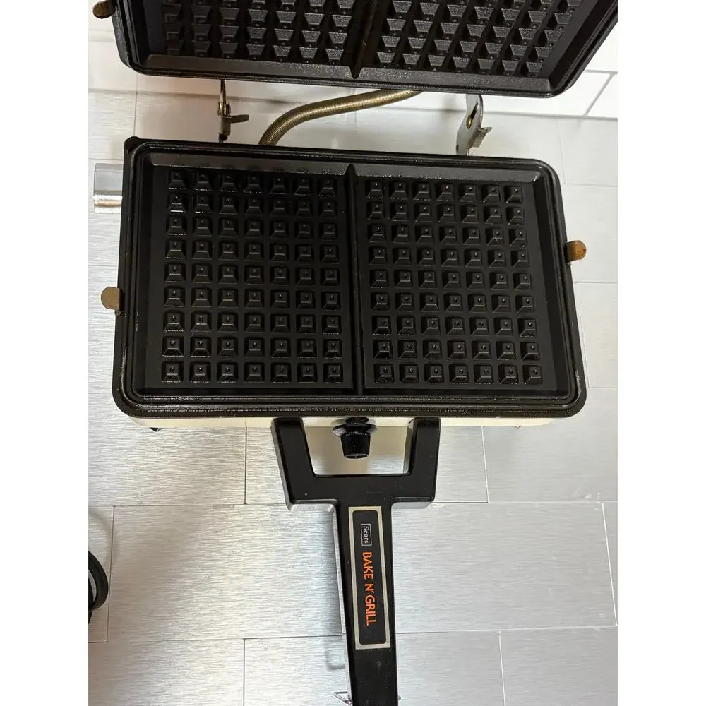 Vintage Sears Donut Hamburger Waffle Baker 632.6408 Harvest Herb Tested Works